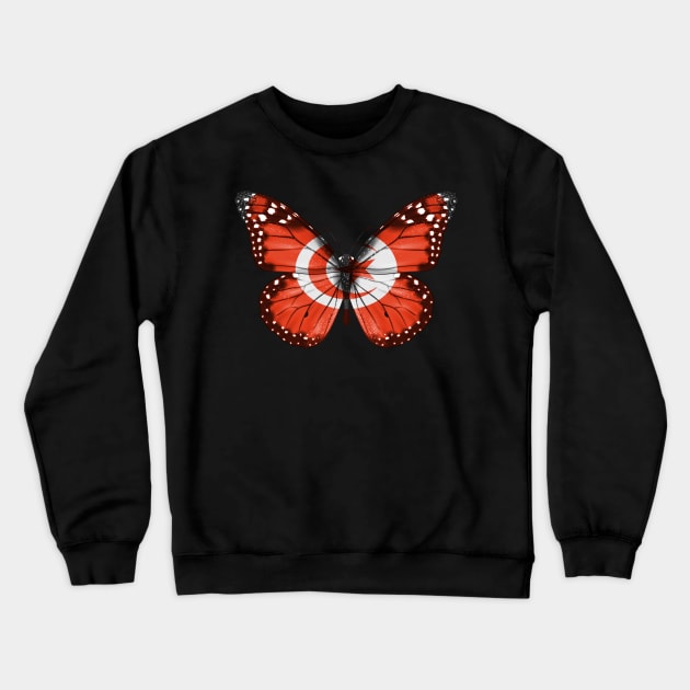 Tunisian Flag  Butterfly - Gift for Tunisian From Tunisia Crewneck Sweatshirt by Country Flags